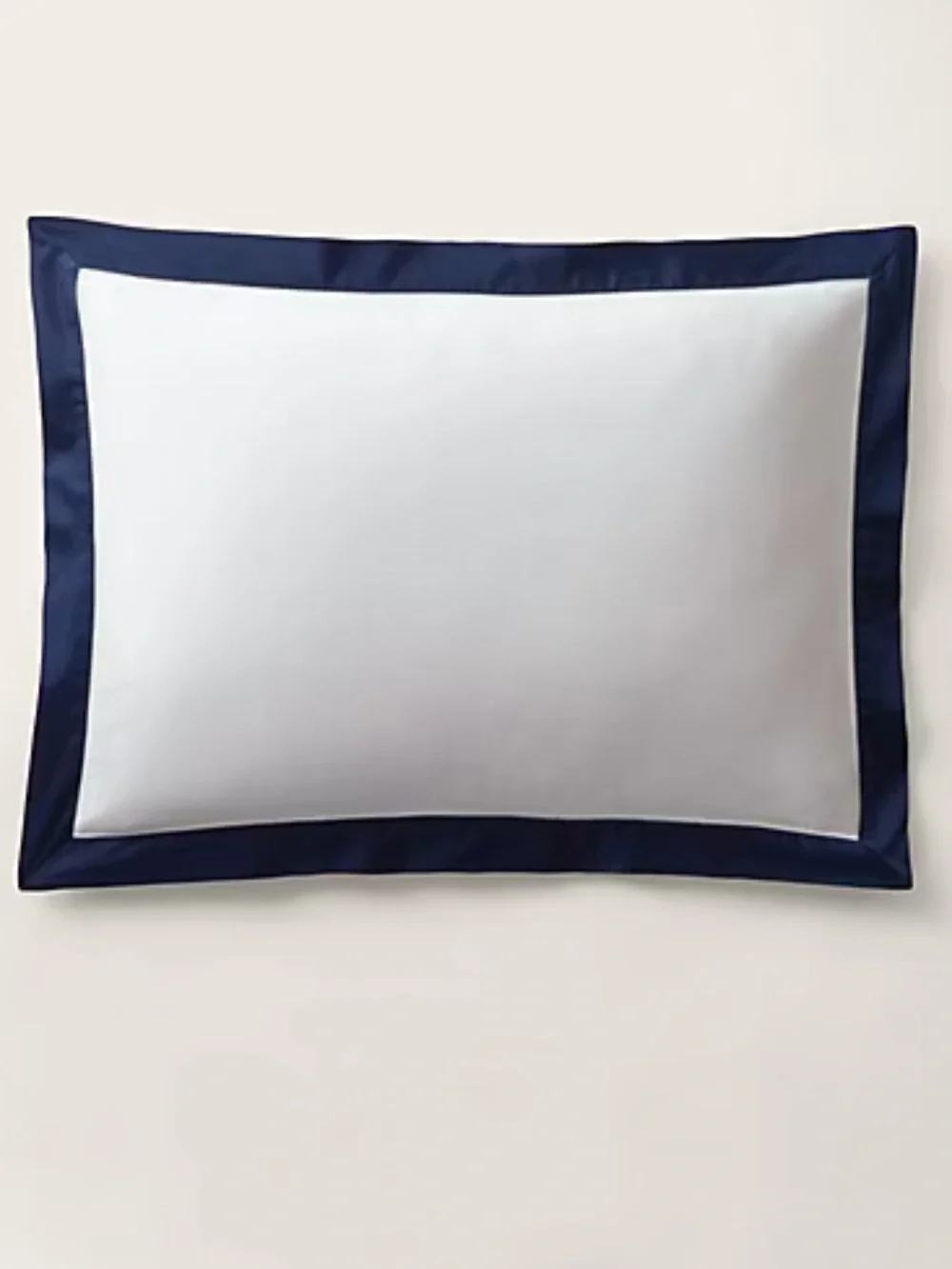 Ralph Lauren Home Organic Cotton Sateen Border Sham King Size Polo Navy Luxury